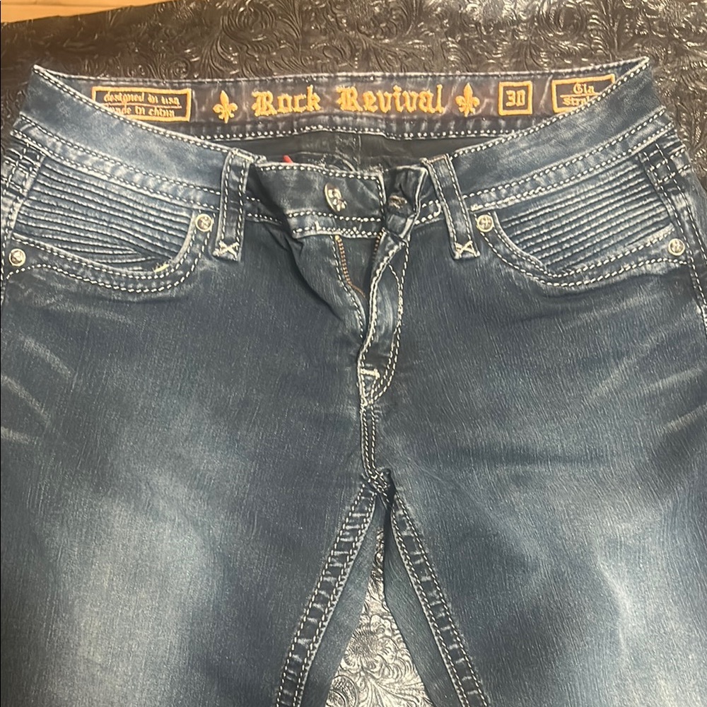 Rock Revival Blue Straight Leg Jeans